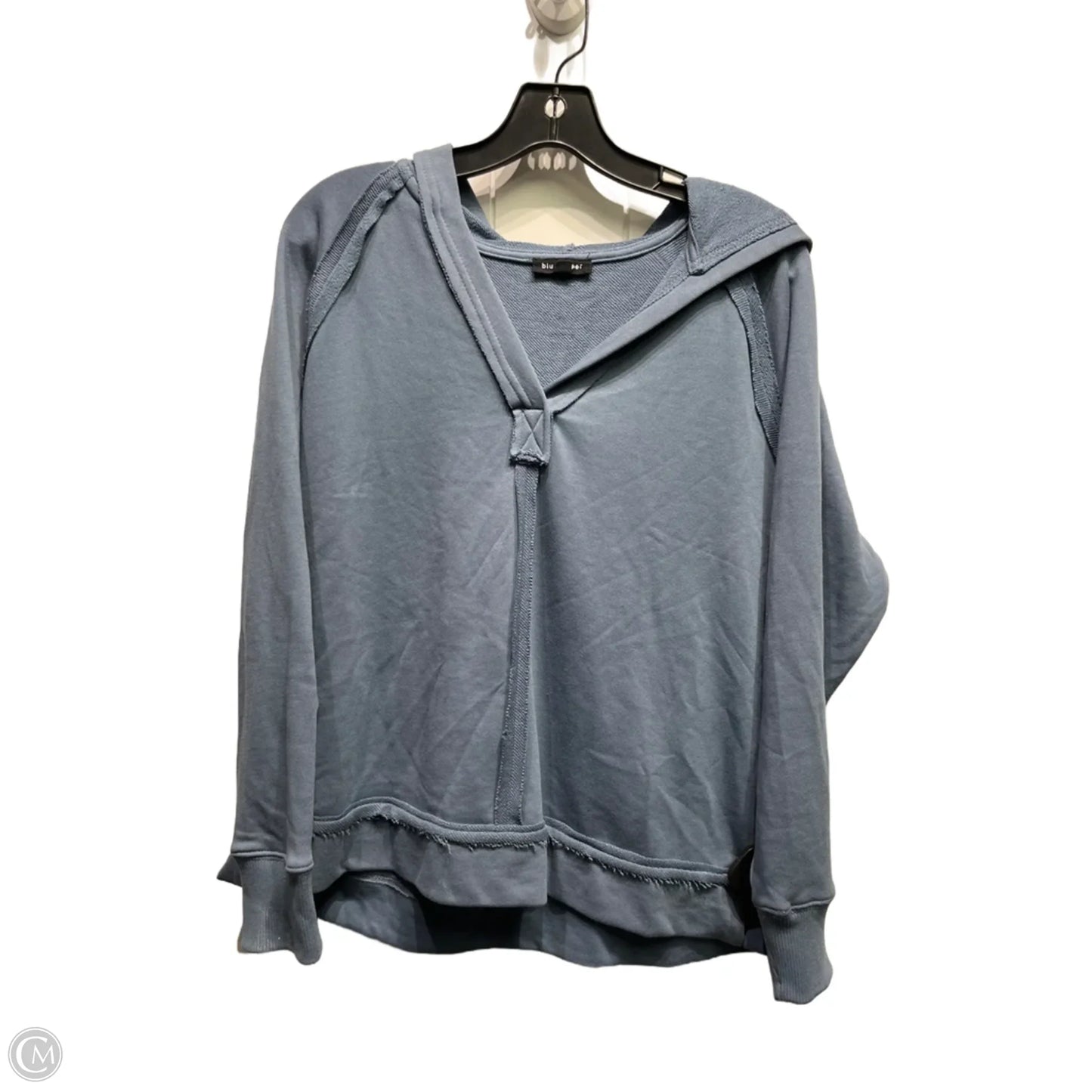 Top Long Sleeve By Blu Pepper In Blue, Size: M