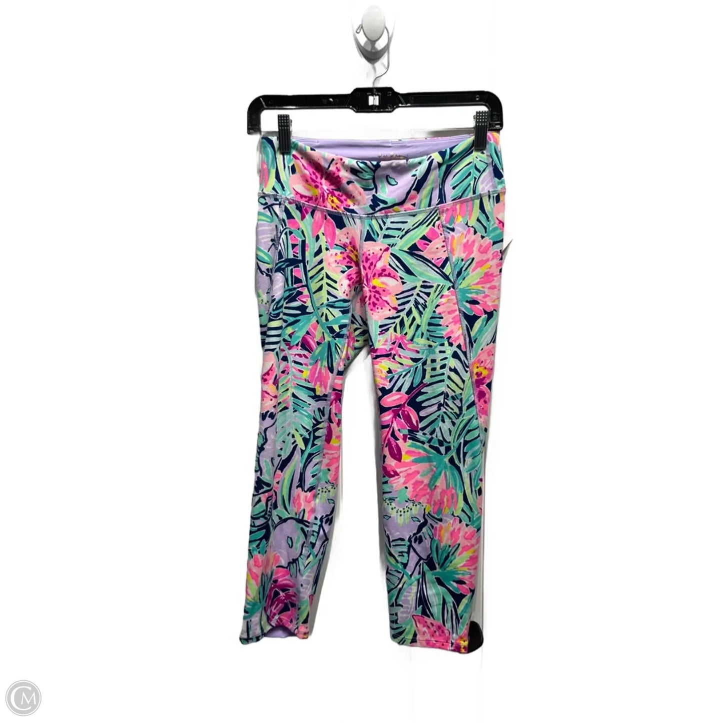 Capris Designer By Lilly Pulitzer In Green & Purple, Size: S