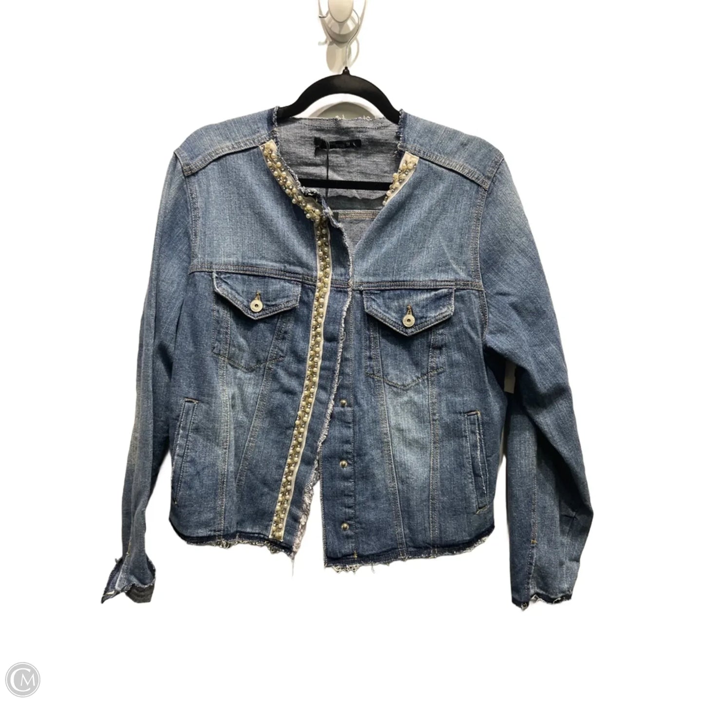 Jacket Denim By Stitch Star In Blue Denim, Size: 1x