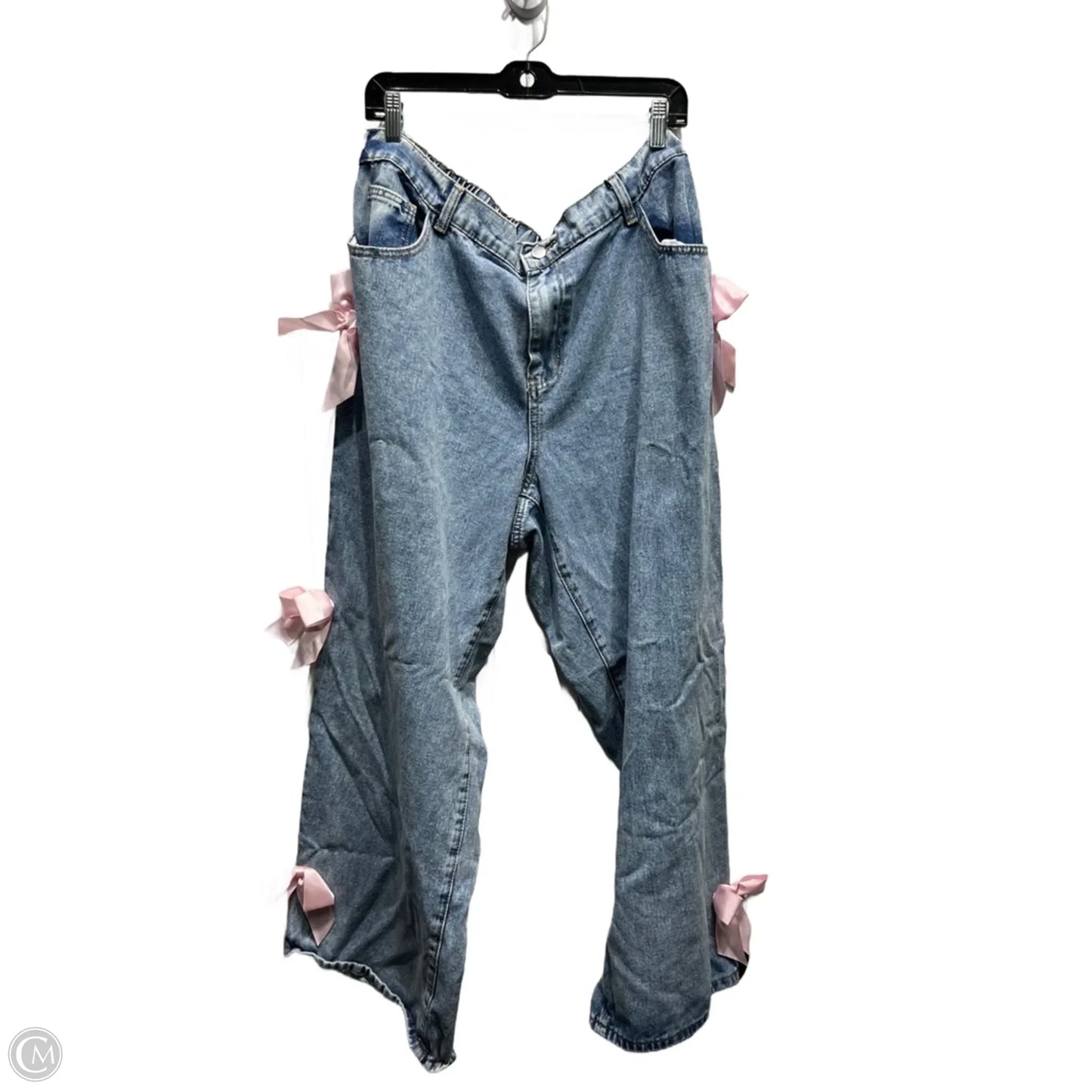 Jeans Wide Leg By Shein In Blue Denim, Size: 2x