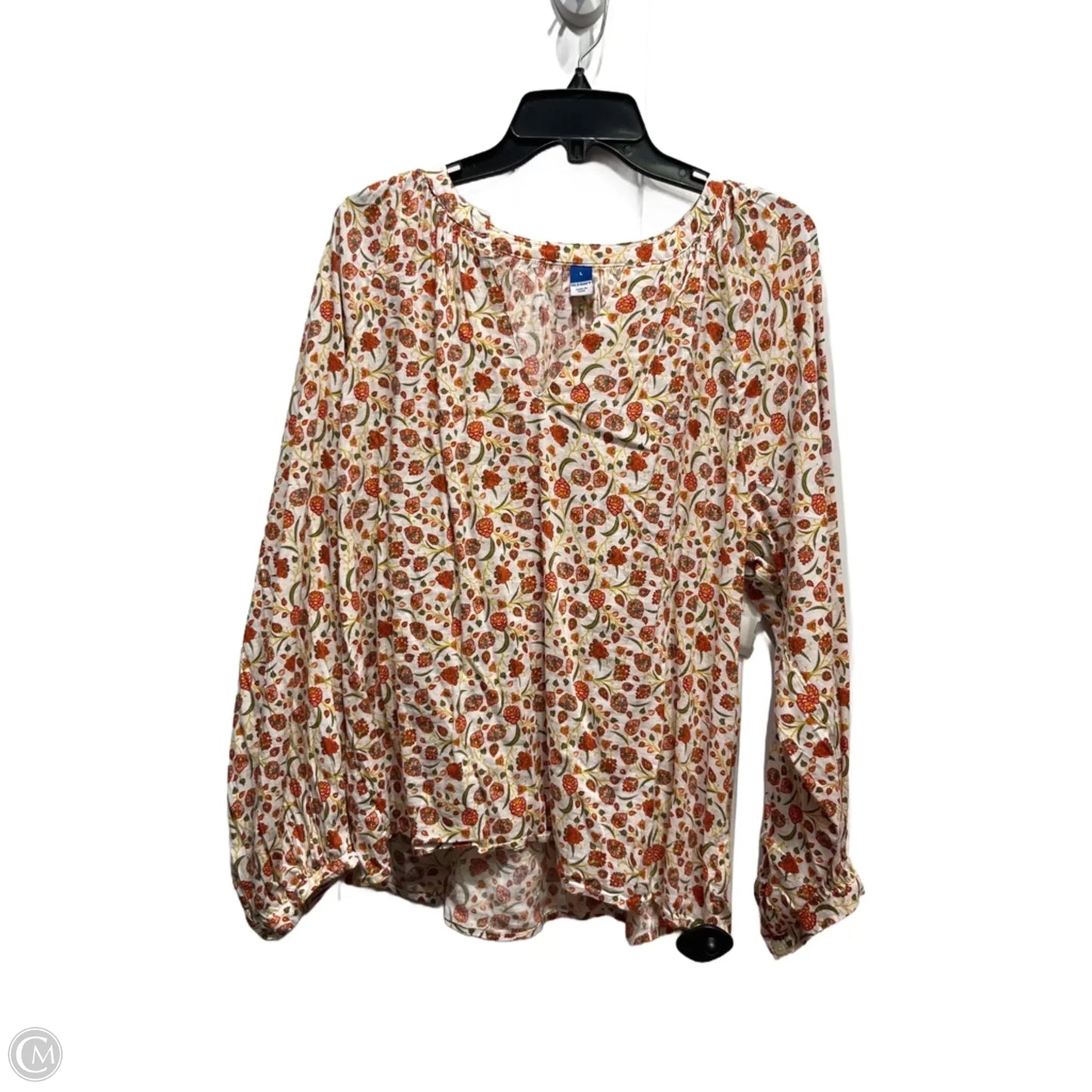Top Long Sleeve By Old Navy In Orange & Yellow, Size: L