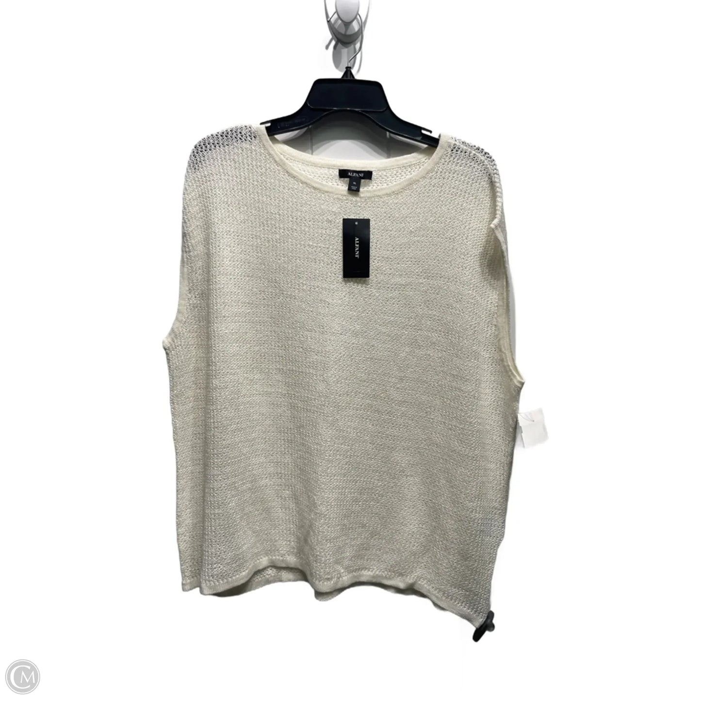 Sweater Short Sleeve By Alfani In Cream, Size: Xl