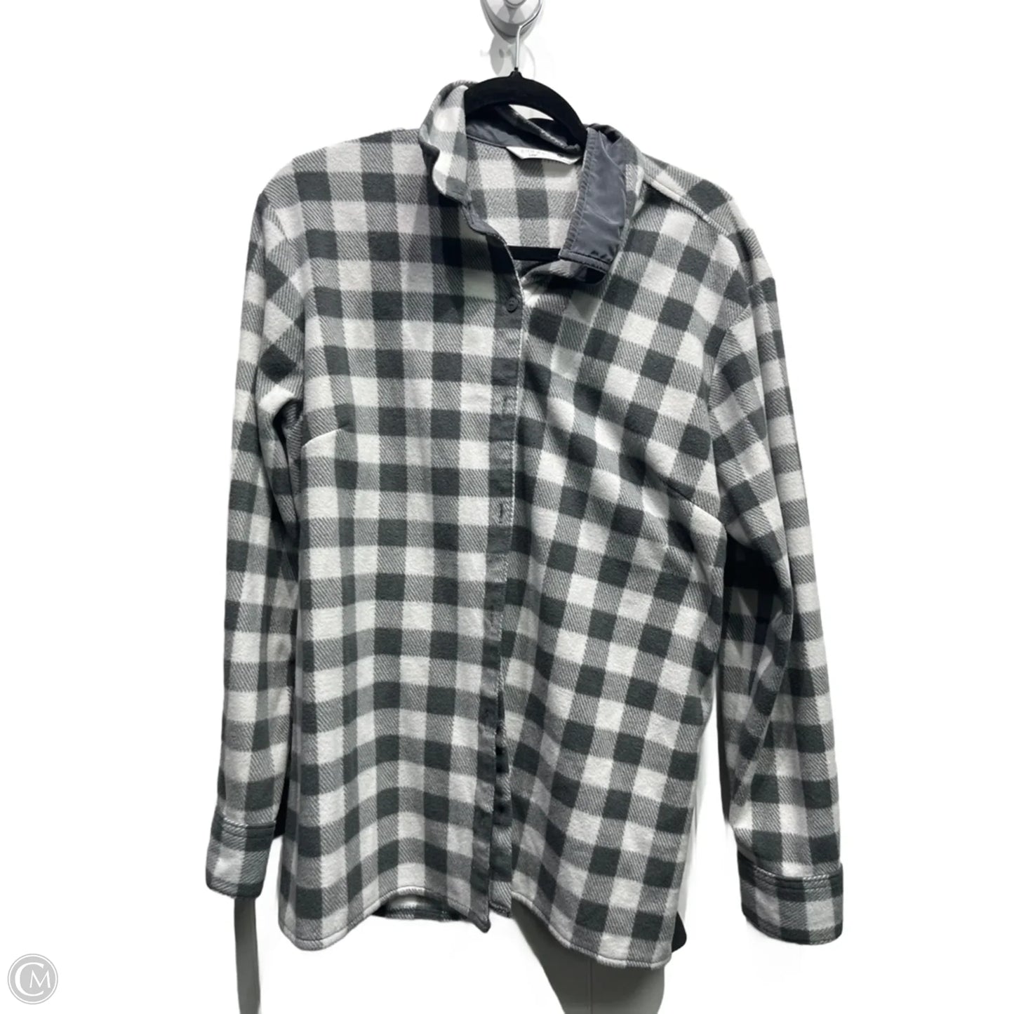 Top Long Sleeve By Riders In Grey & White, Size: Xl