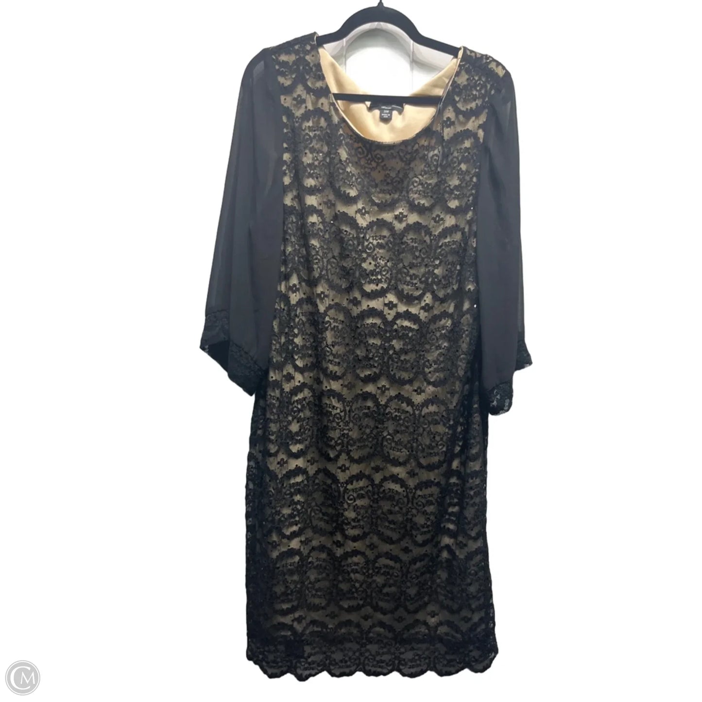 Dress Party Short By R And M Richards In Black & Tan, Size: 20