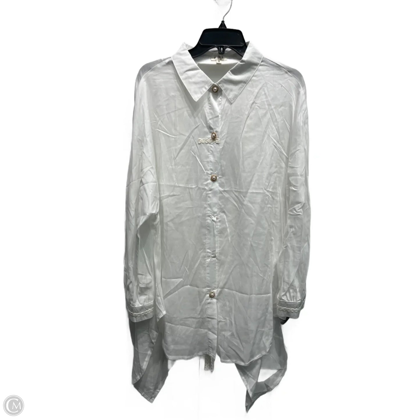 Blouse Long Sleeve By Pol In White, Size: S