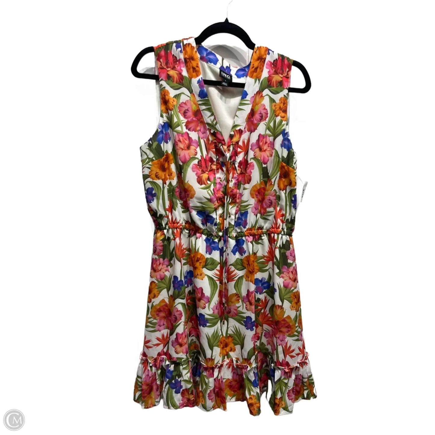 Dress Casual Short By Inc In Orange & Pink, Size: L