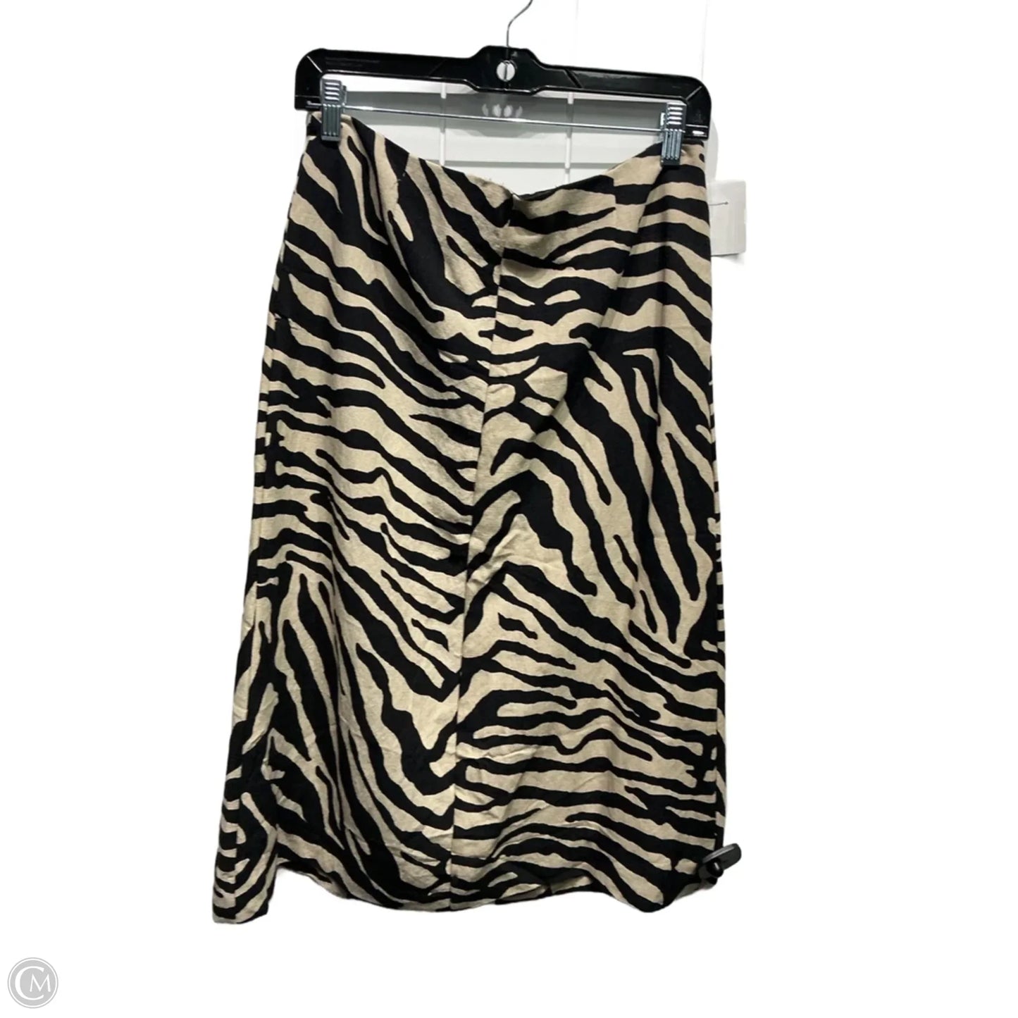 Skirt Midi By H&m In Black & Tan, Size: 8