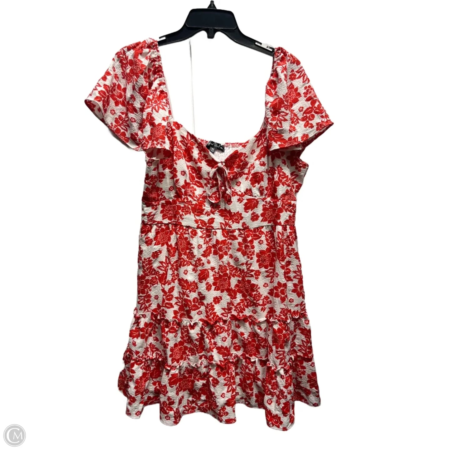 Dress Casual Short By crystal doll In Red & White, Size: Xl