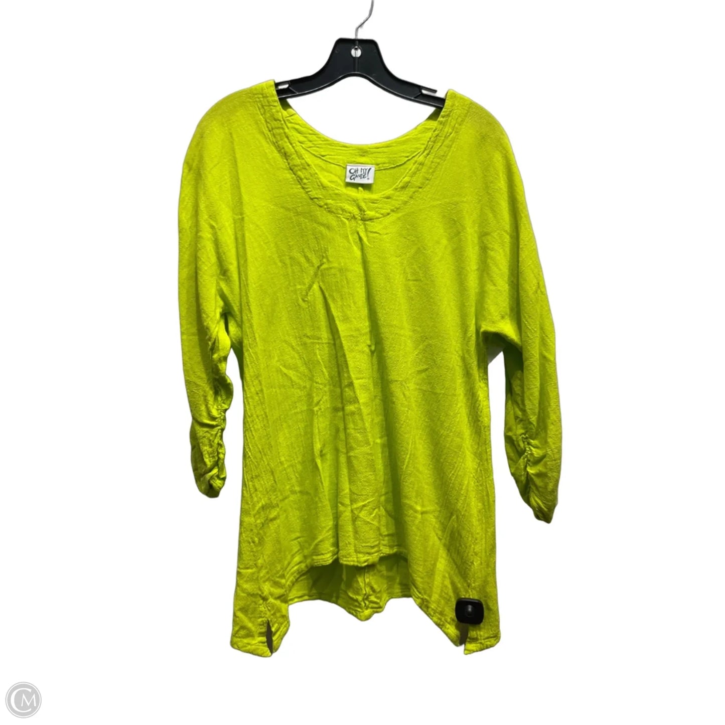 Top 3/4 Sleeve By Oh My Gauze In Chartreuse, Size: S
