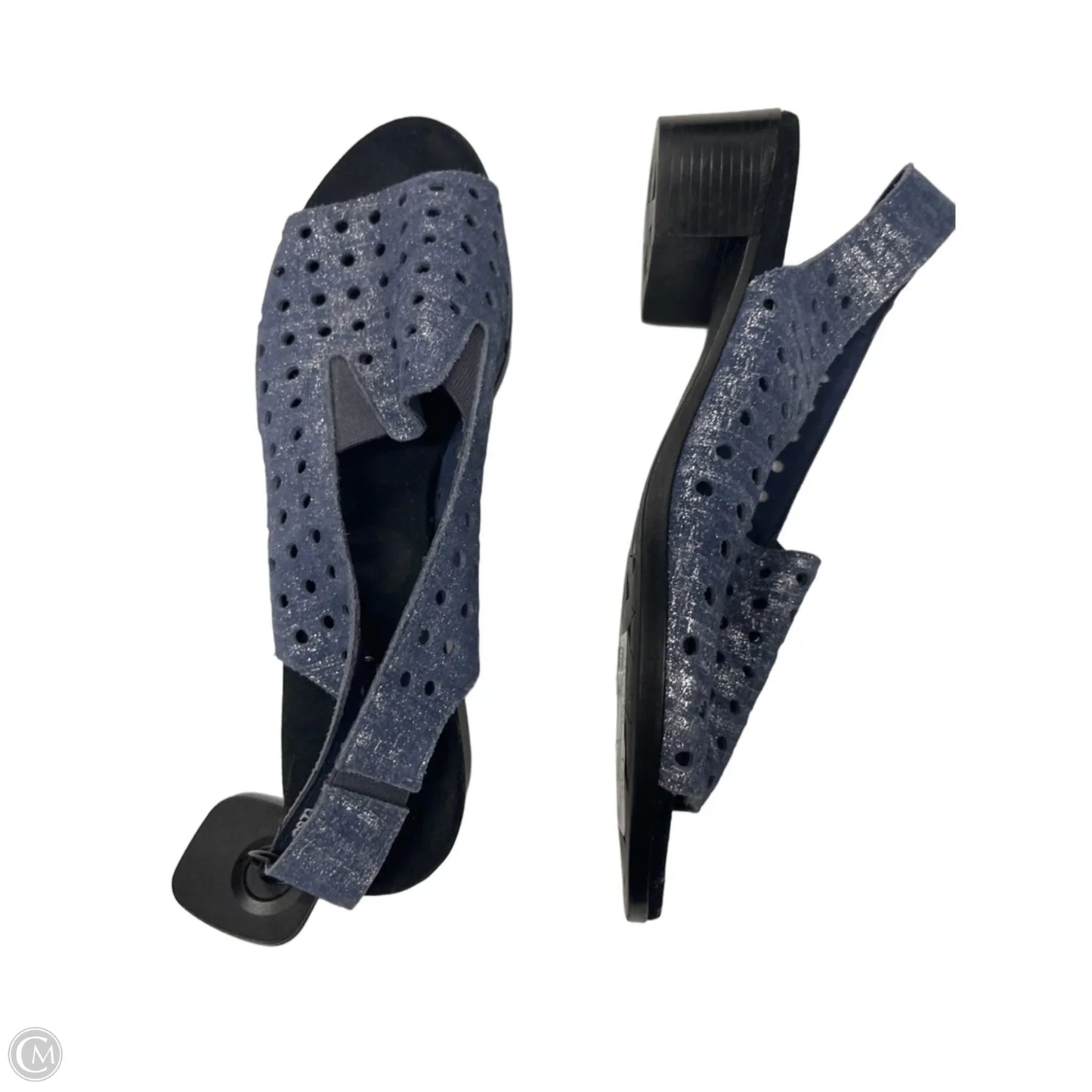 Sandals Heels Kitten By Munro In Black & Blue, Size: 10