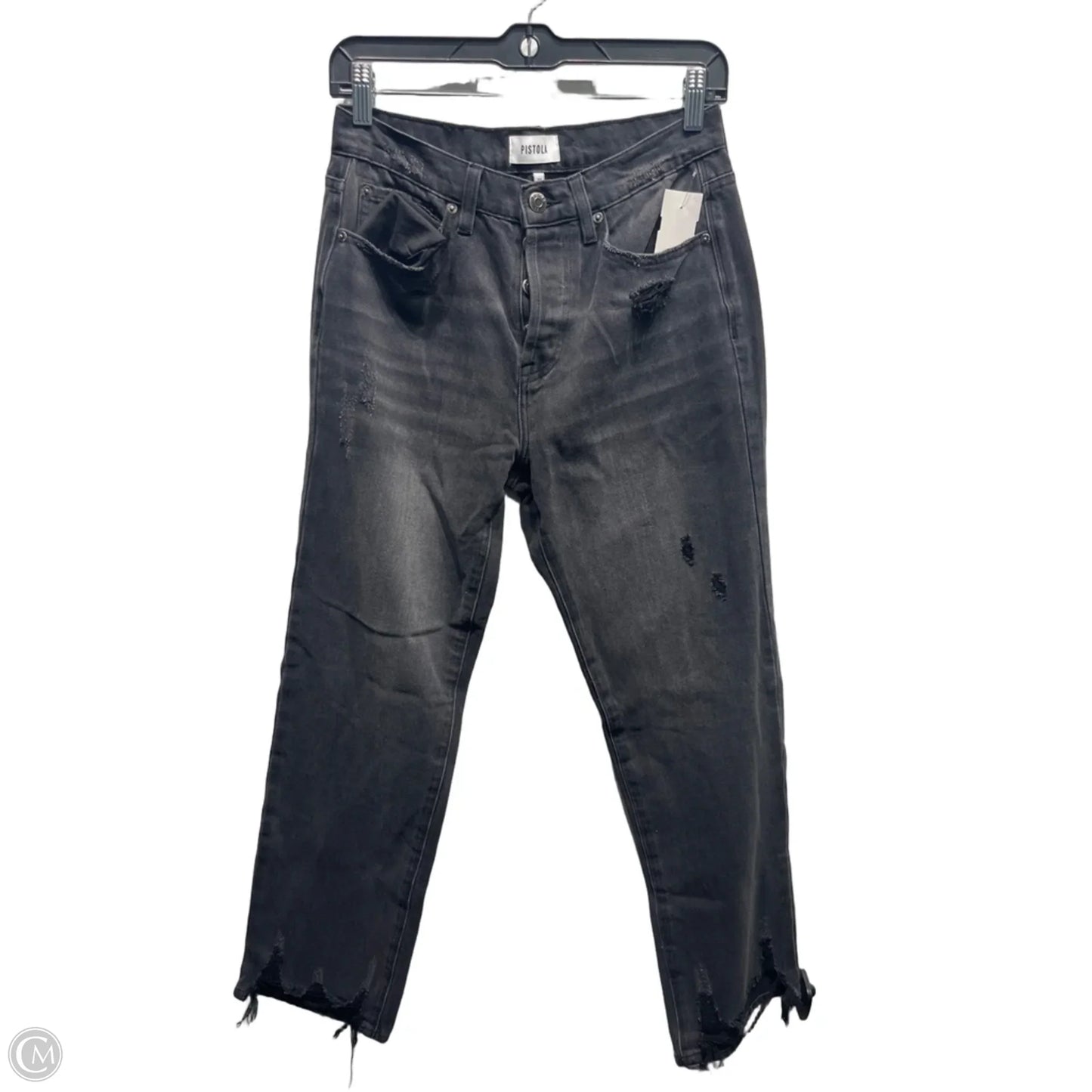Jeans Straight By Pistola In Black Denim, Size: 4