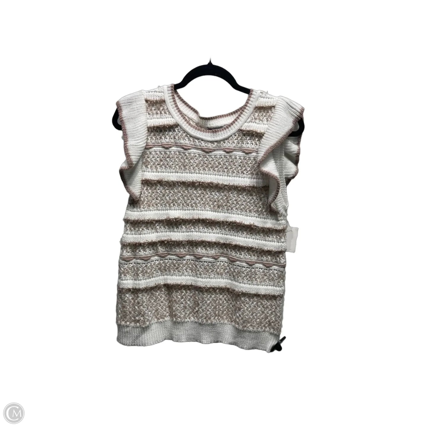 Top Short Sleeve By Staccato In Cream & White, Size: M