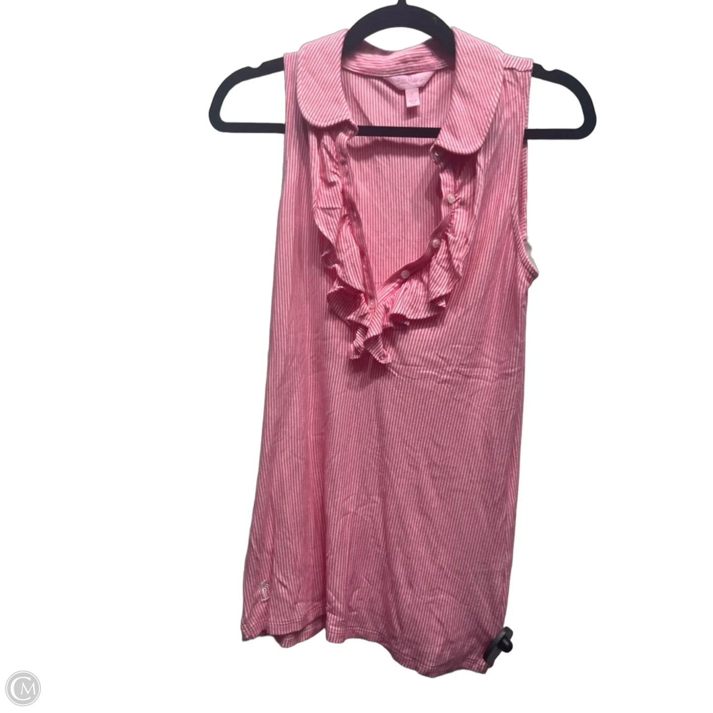 Top Sleeveless Designer By Lilly Pulitzer In Pink & White, Size: S