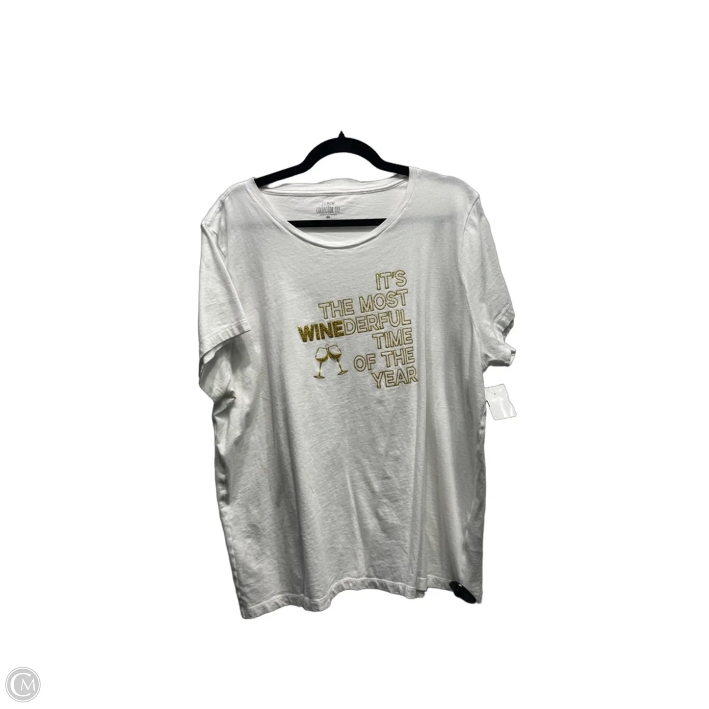 Top Short Sleeve By J. Crew In Gold & White, Size: 2x