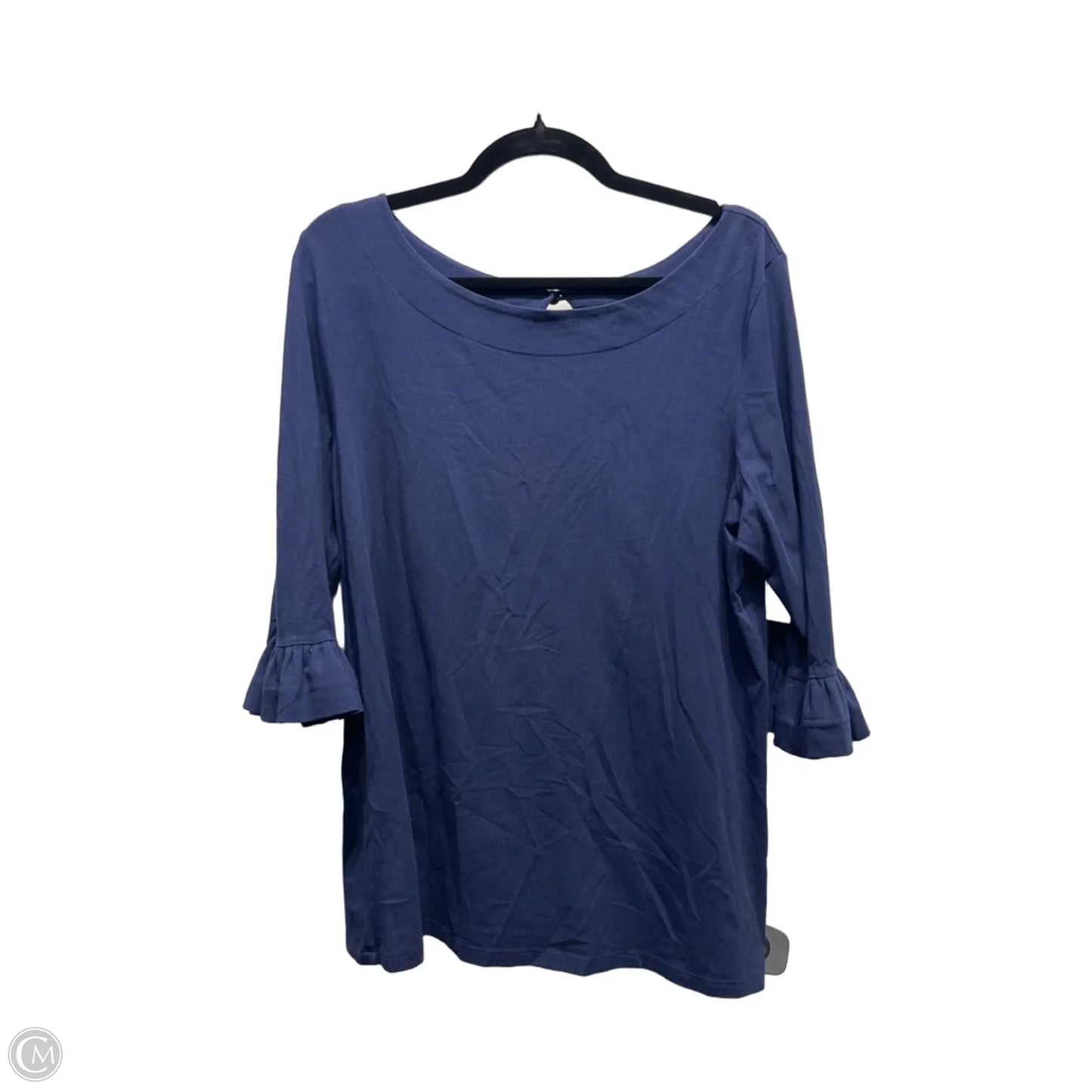 Top 3/4 Sleeve Designer By Lilly Pulitzer In Navy, Size: Xl