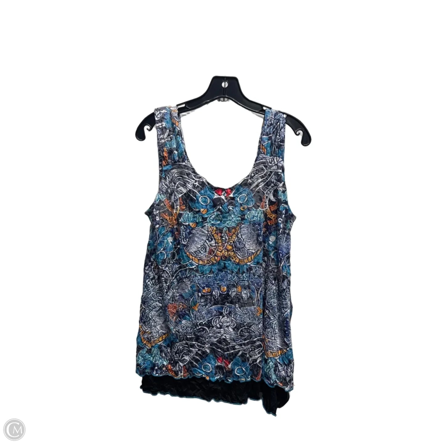 Top Sleeveless By CARINE In Blue & Yellow, Size: M