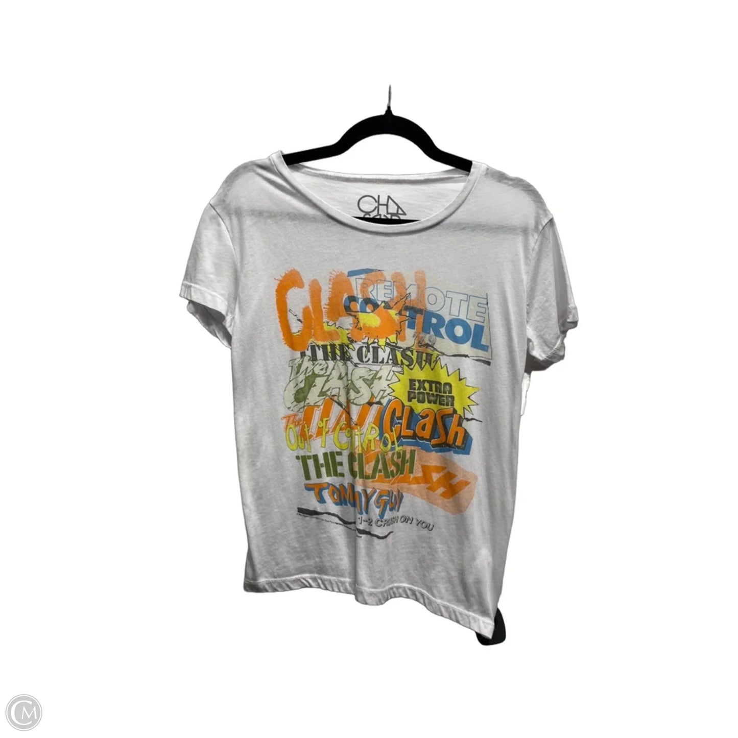 Top Short Sleeve By Chaser In Orange & White, Size: Xs