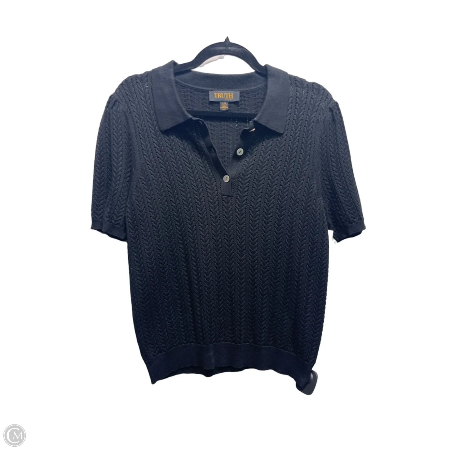 Top Short Sleeve By Truth In Black, Size: L
