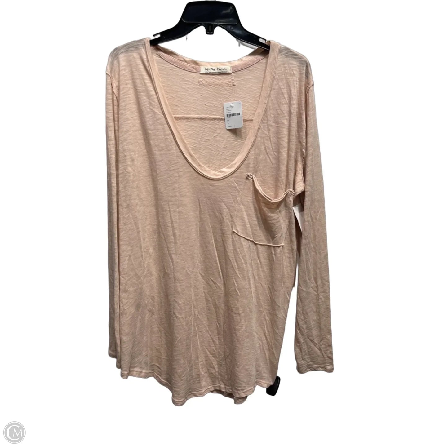 Top Long Sleeve By Free People In Tan, Size: L