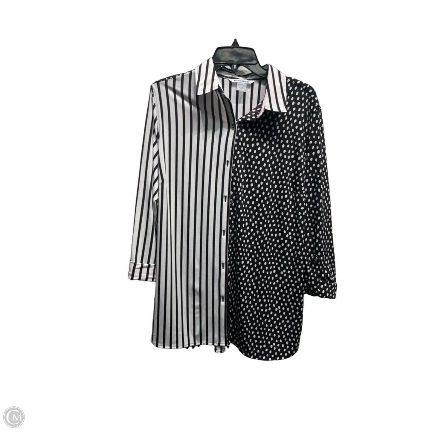 Top Long Sleeve By Nygard Peter In Black & White, Size: Xl