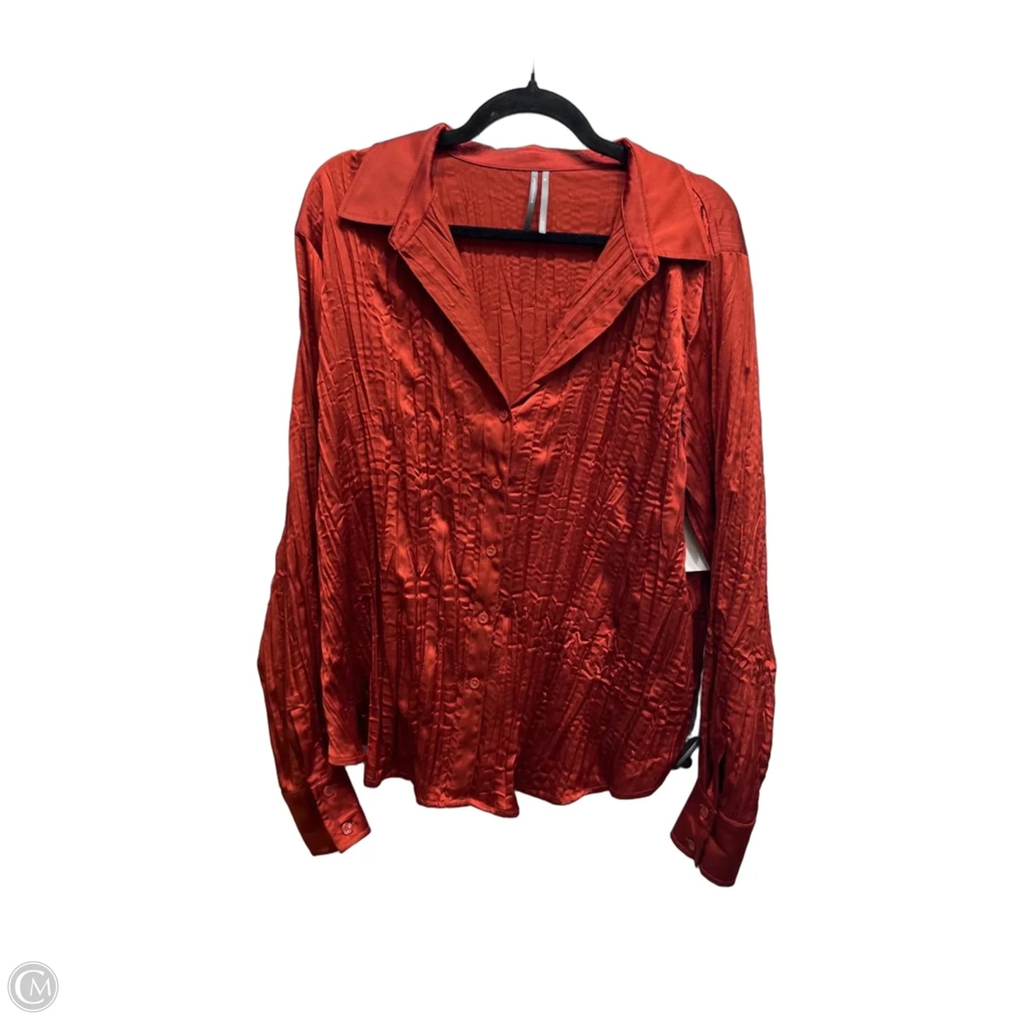 Blouse Long Sleeve By Anthropologie In Orange, Size: Xl