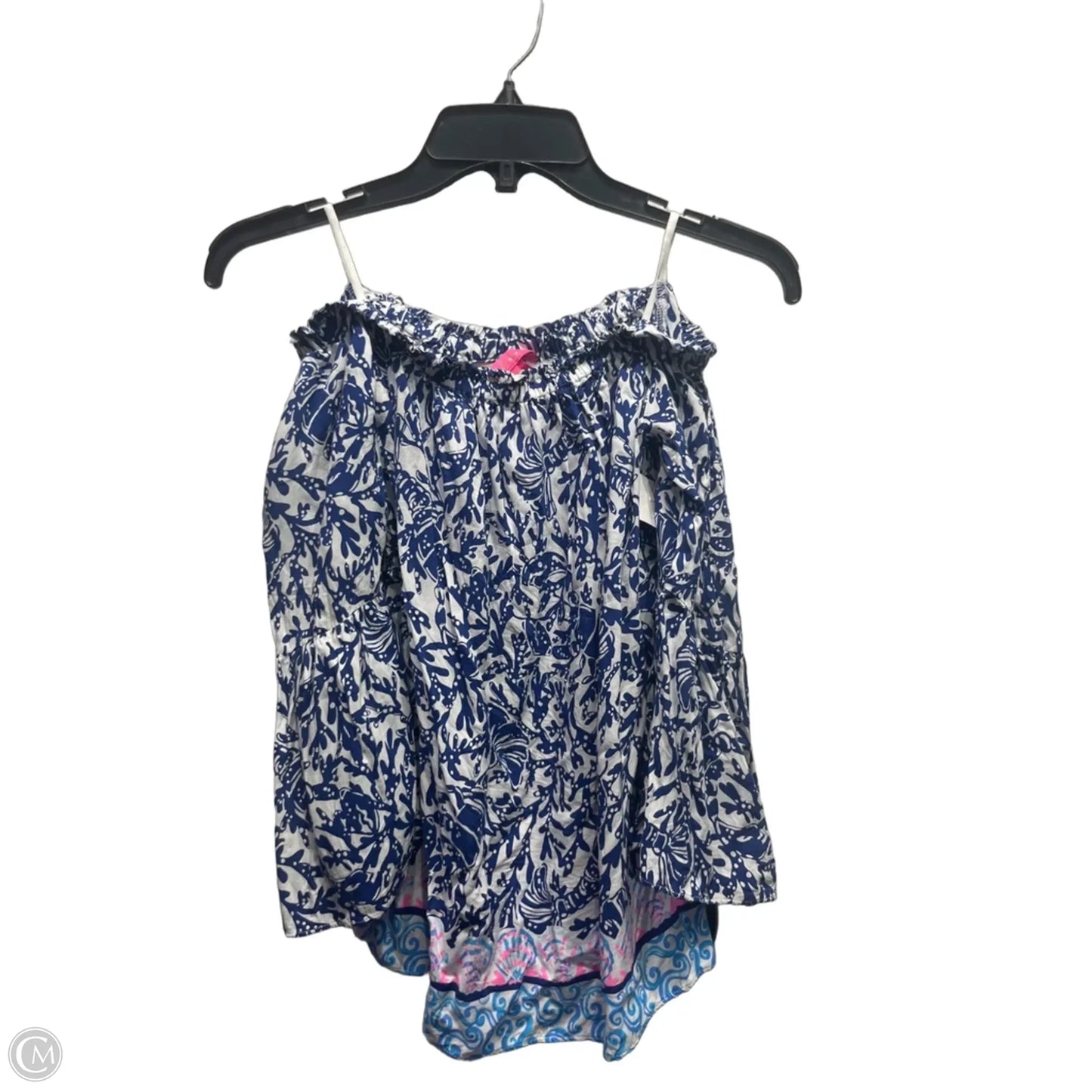 Top Long Sleeve Designer By Lilly Pulitzer In Blue & White, Size: Xxs