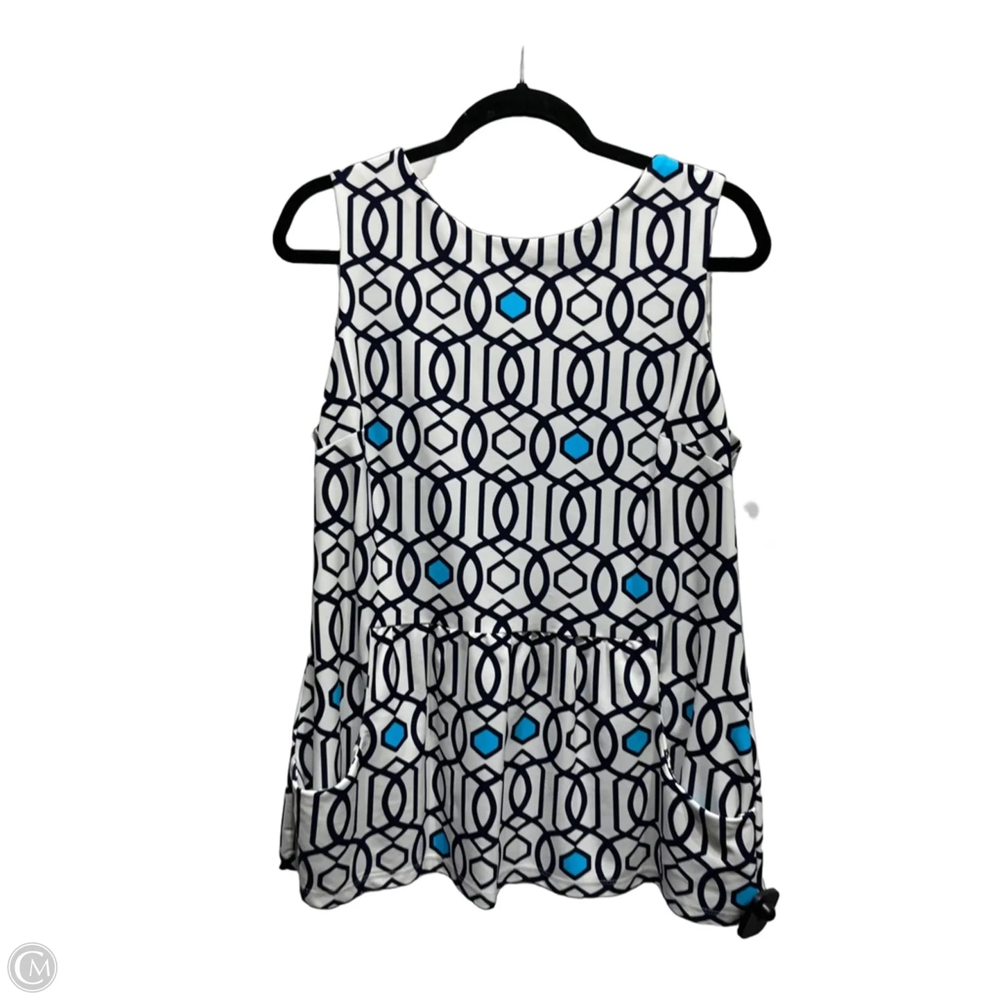 Top Sleeveless By Jude Connally In Blue & White, Size: Xl