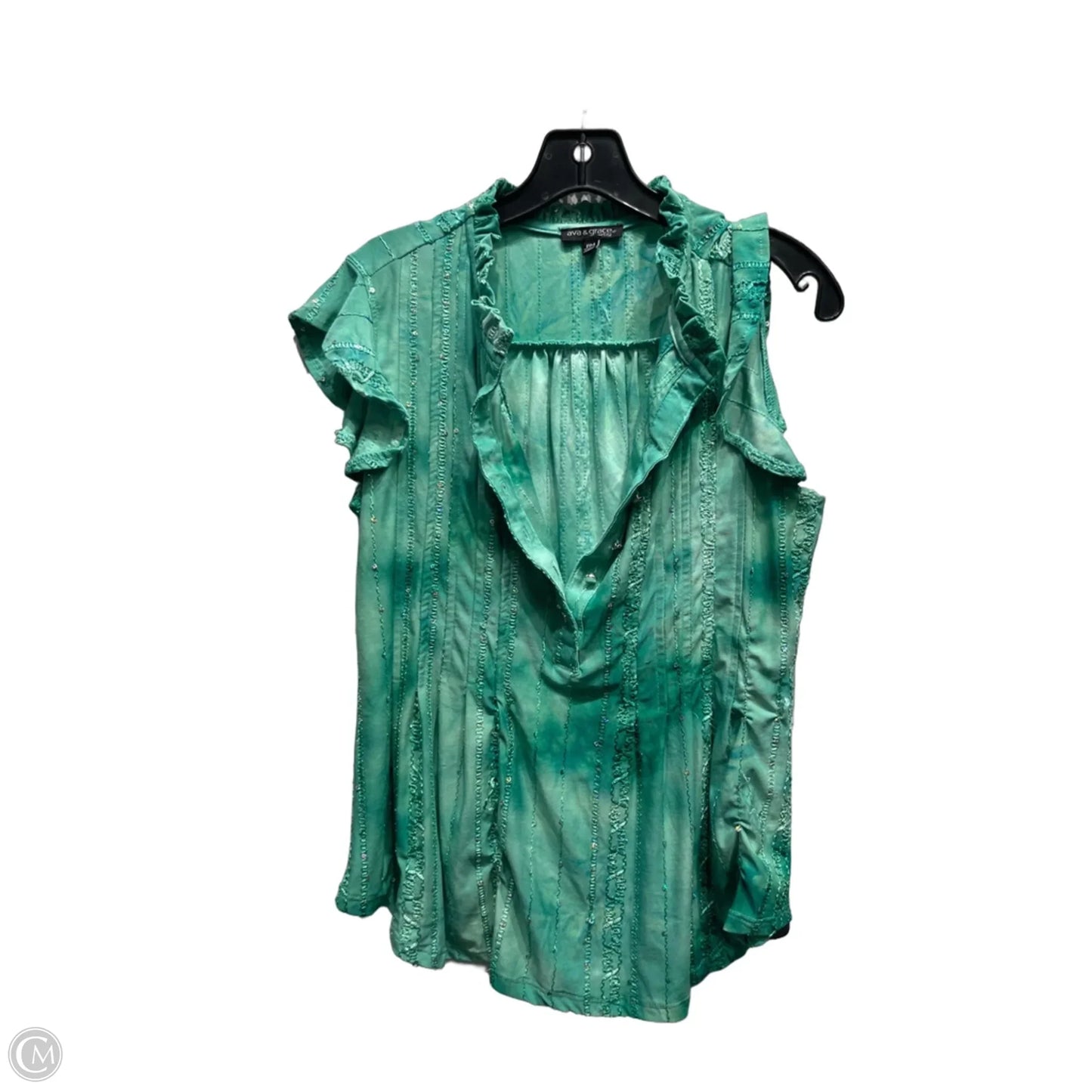 Top Short Sleeve By AVA & GRACE In Green, Size: M