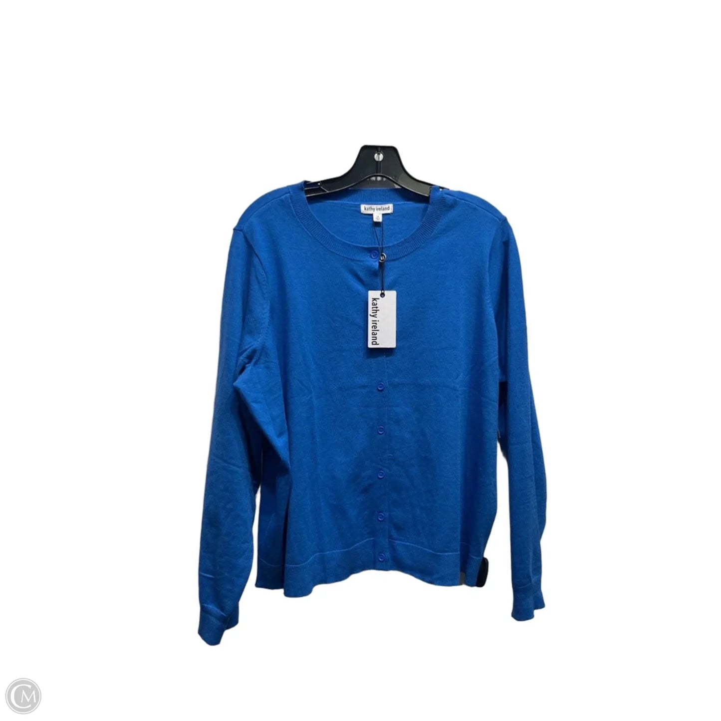 Sweater Cardigan By Kathy Ireland In Blue, Size: 1x