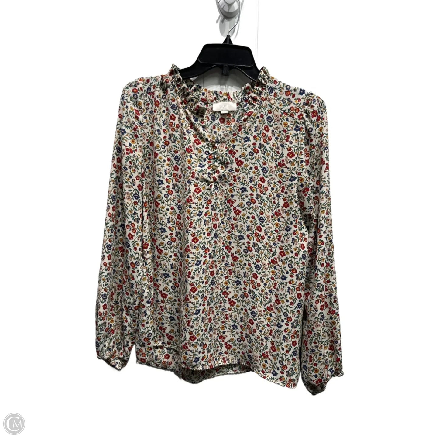 Top Long Sleeve By Loft In Blue & Red, Size: M