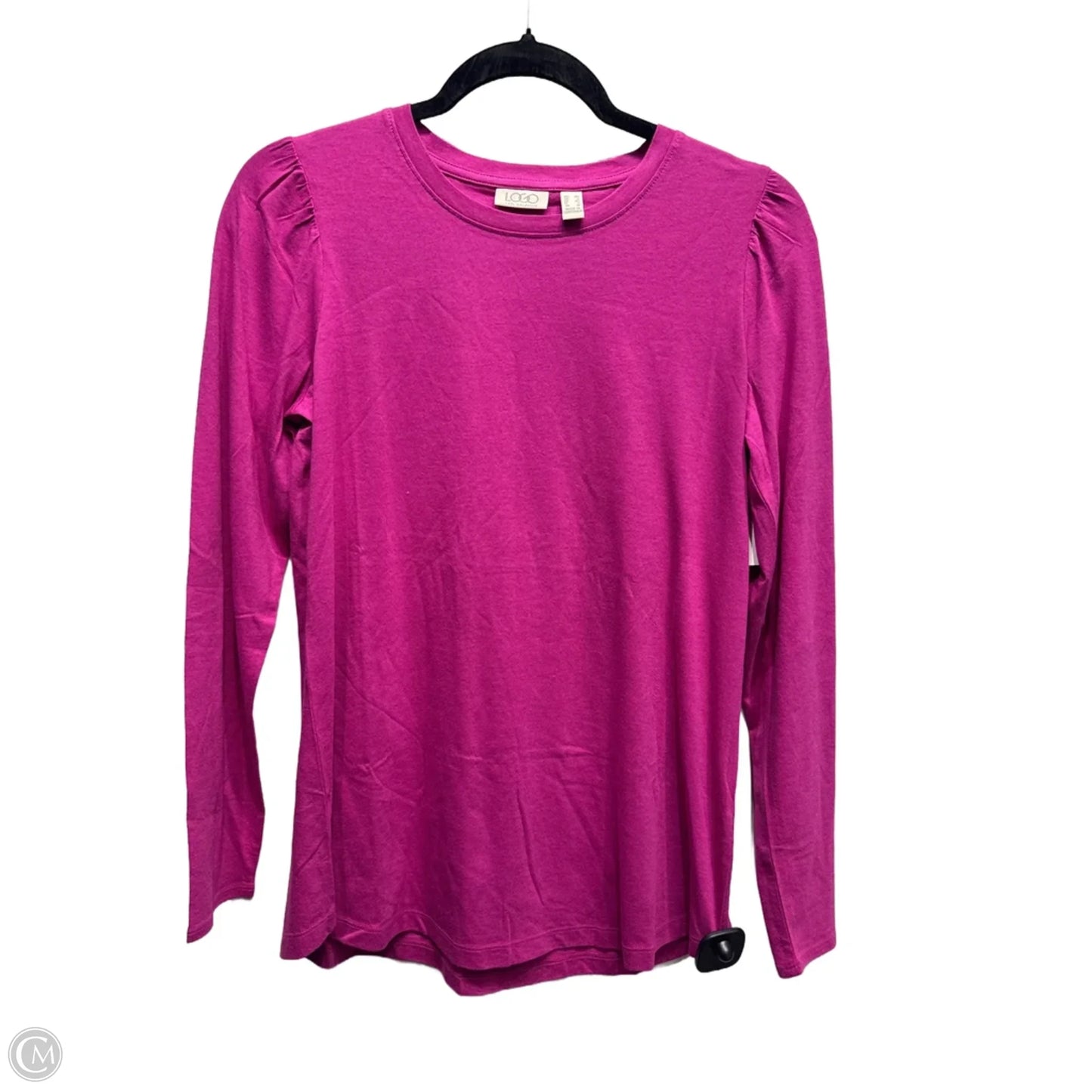 Top Long Sleeve Basic By Logo In Purple, Size: Xs