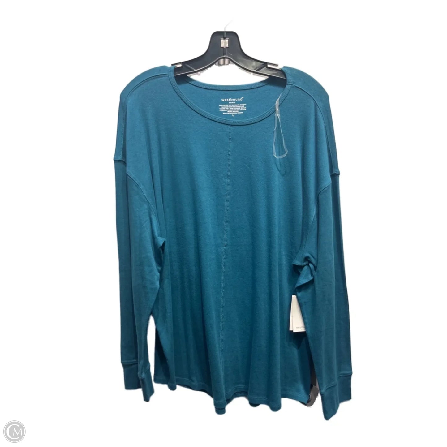 Top Long Sleeve By West Bound In Green, Size: 1x