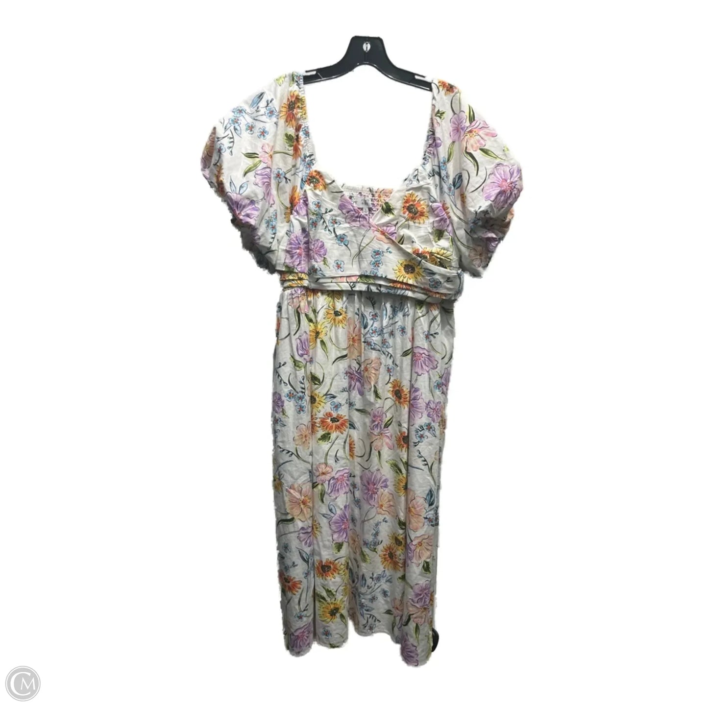 Dress Casual Midi By Crown And Ivy In Orange & Purple, Size: Xl