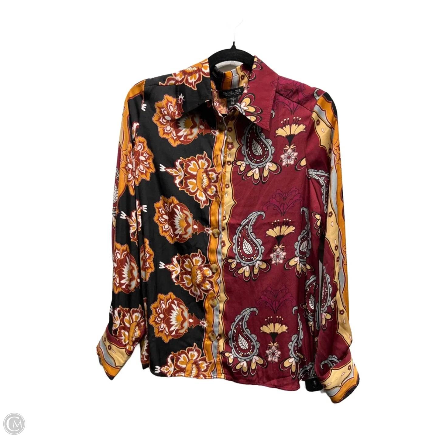 Top Long Sleeve By Rachel Zoe In Orange & Red, Size: M