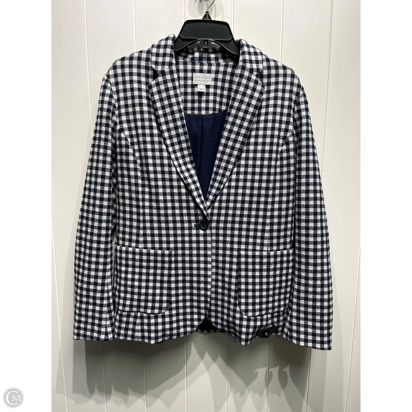 Blazer By Susan Graver In Blue & White, Size: 10