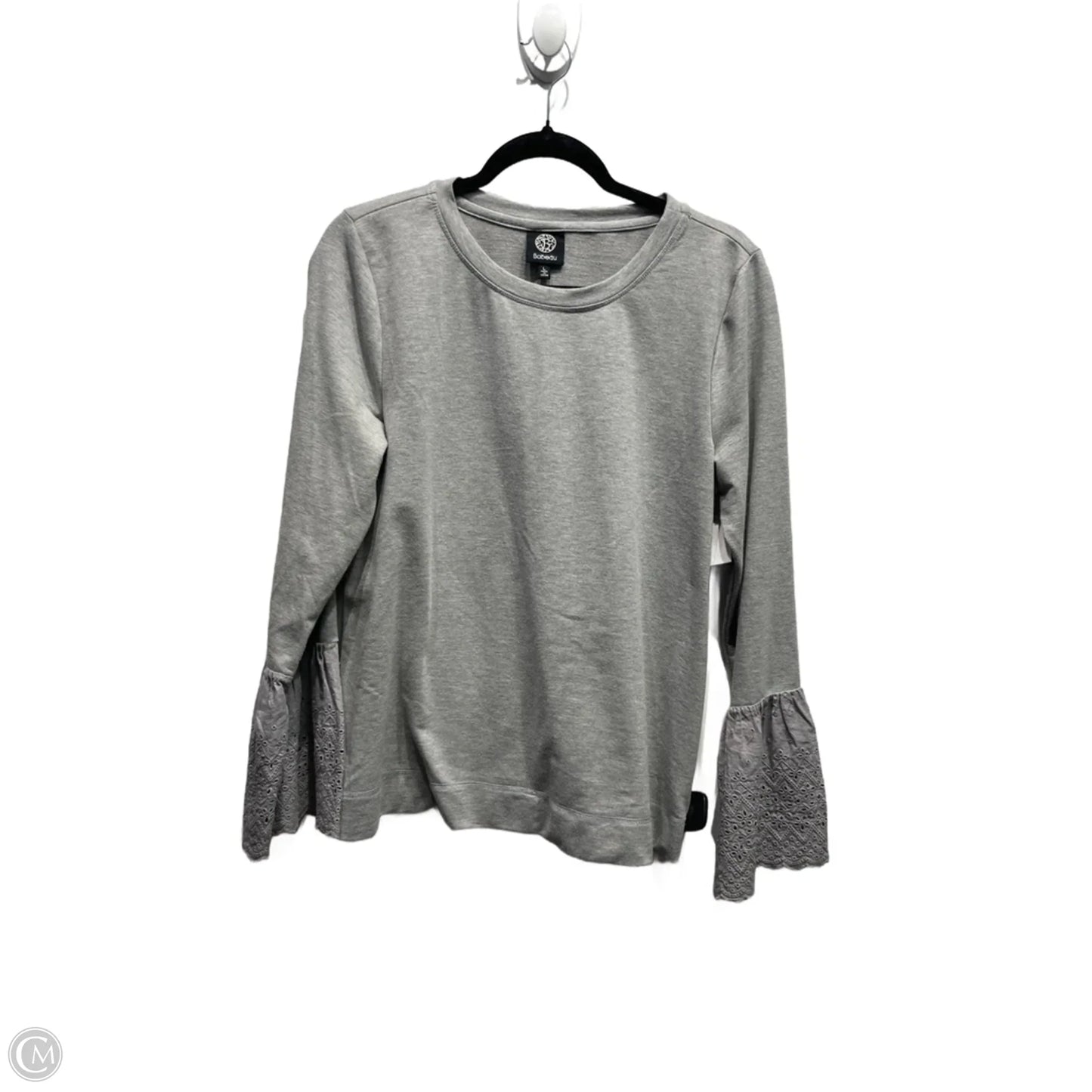 Top Long Sleeve By Bobeau In Grey, Size: L