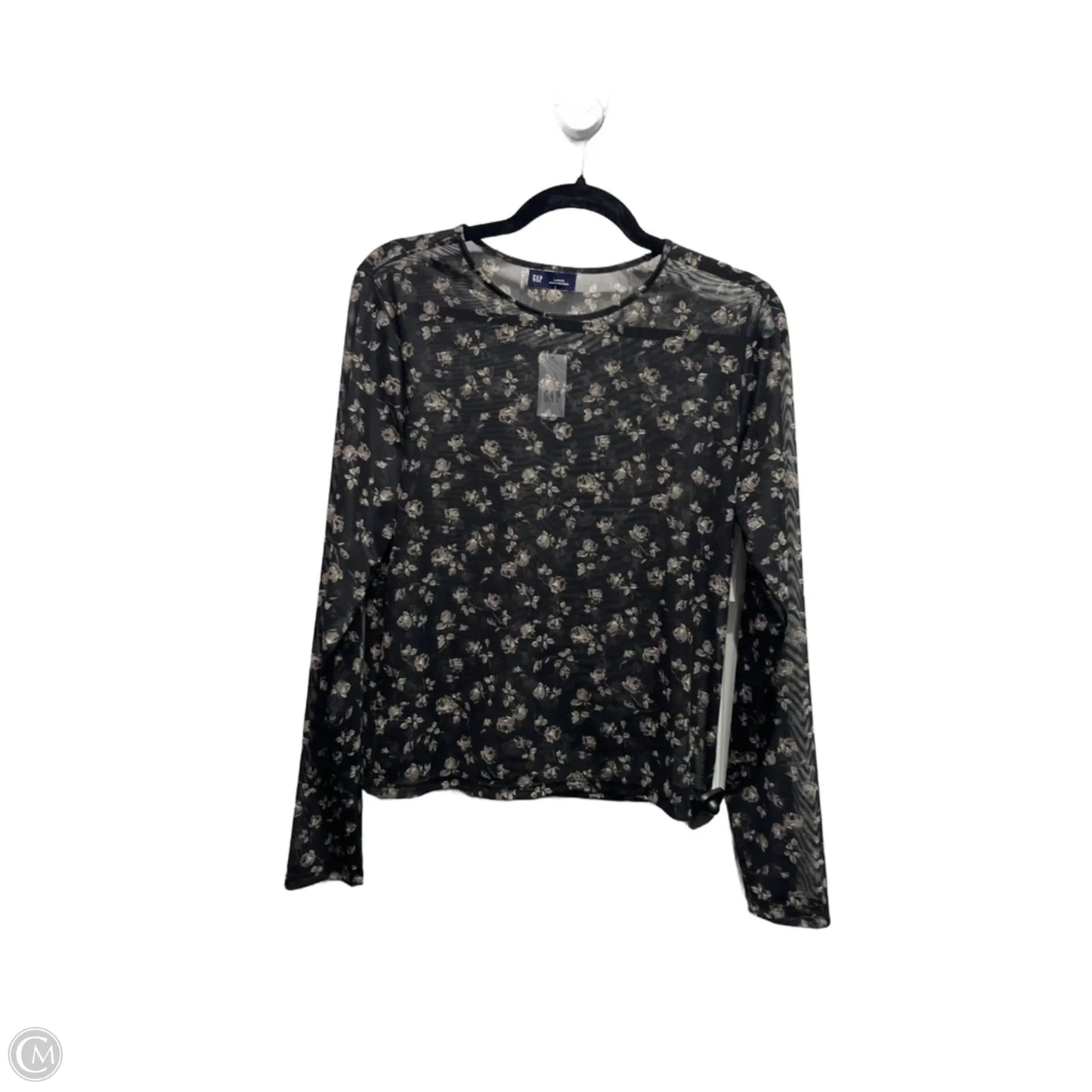 Top Long Sleeve By Gap In Black & Cream, Size: L