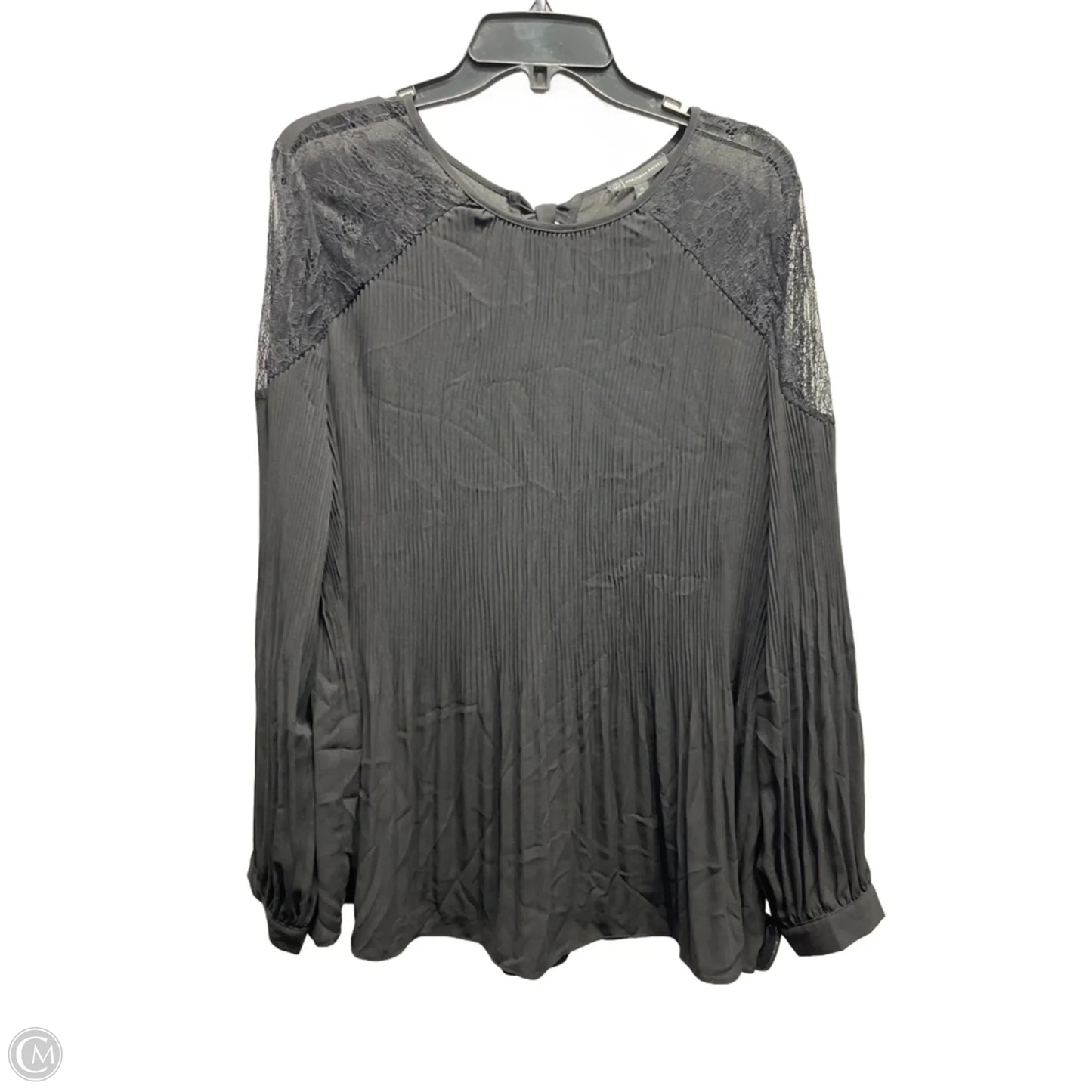 Blouse Long Sleeve By Adrianna Papell In Black, Size: Xl
