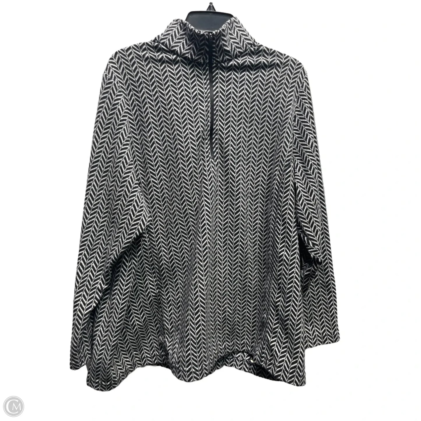 Jacket Fleece By Lands End In Black & White, Size: 2x