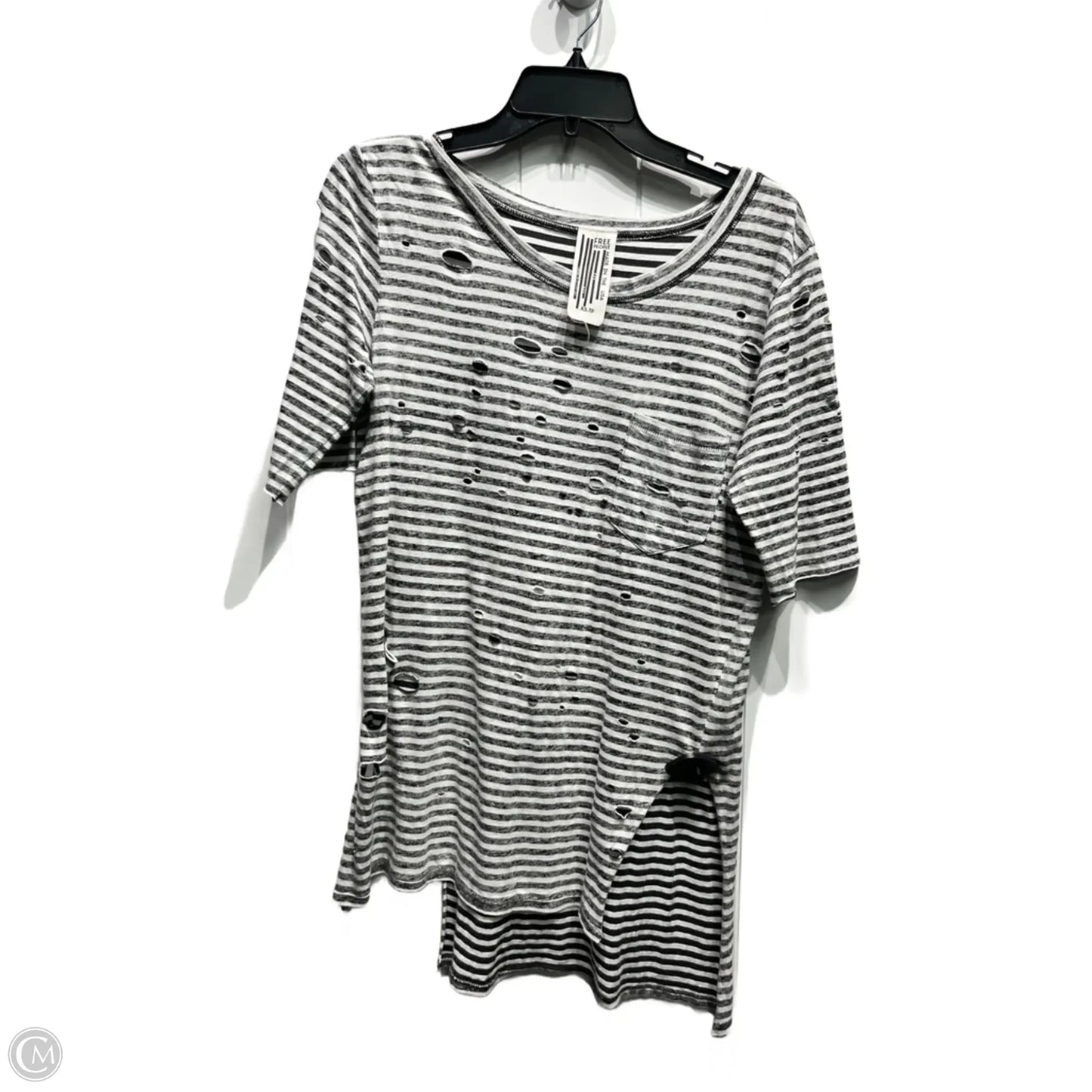 Tunic Short Sleeve By Free People In Black & White, Size: Xs