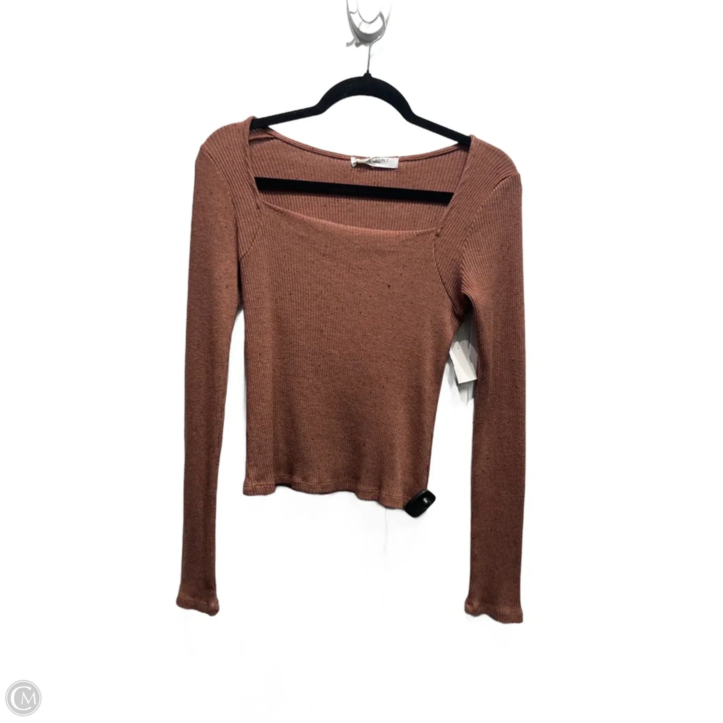 Top Long Sleeve By Project Social Tee In Brown, Size: L