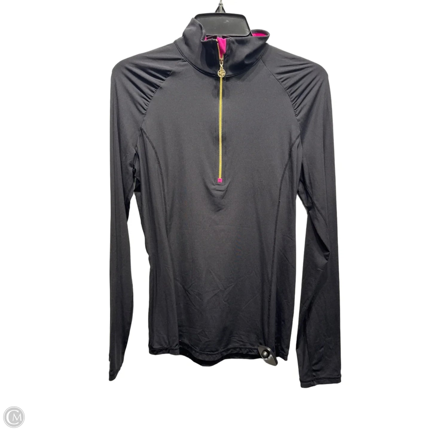 Top Long Sleeve Designer By Lilly Pulitzer In Black & Pink, Size: M