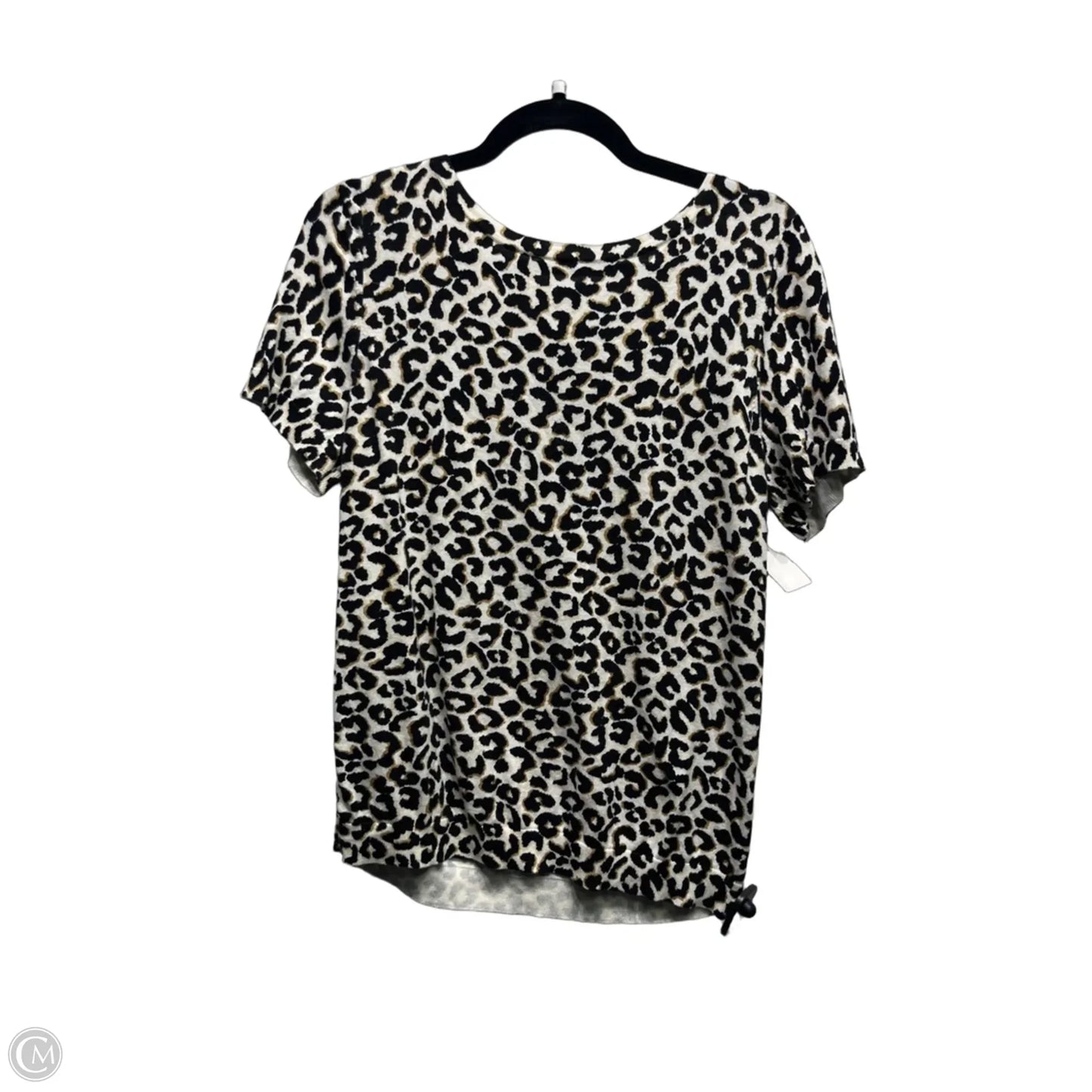 Top Short Sleeve By Talbots In Black & Cream, Size: Lp
