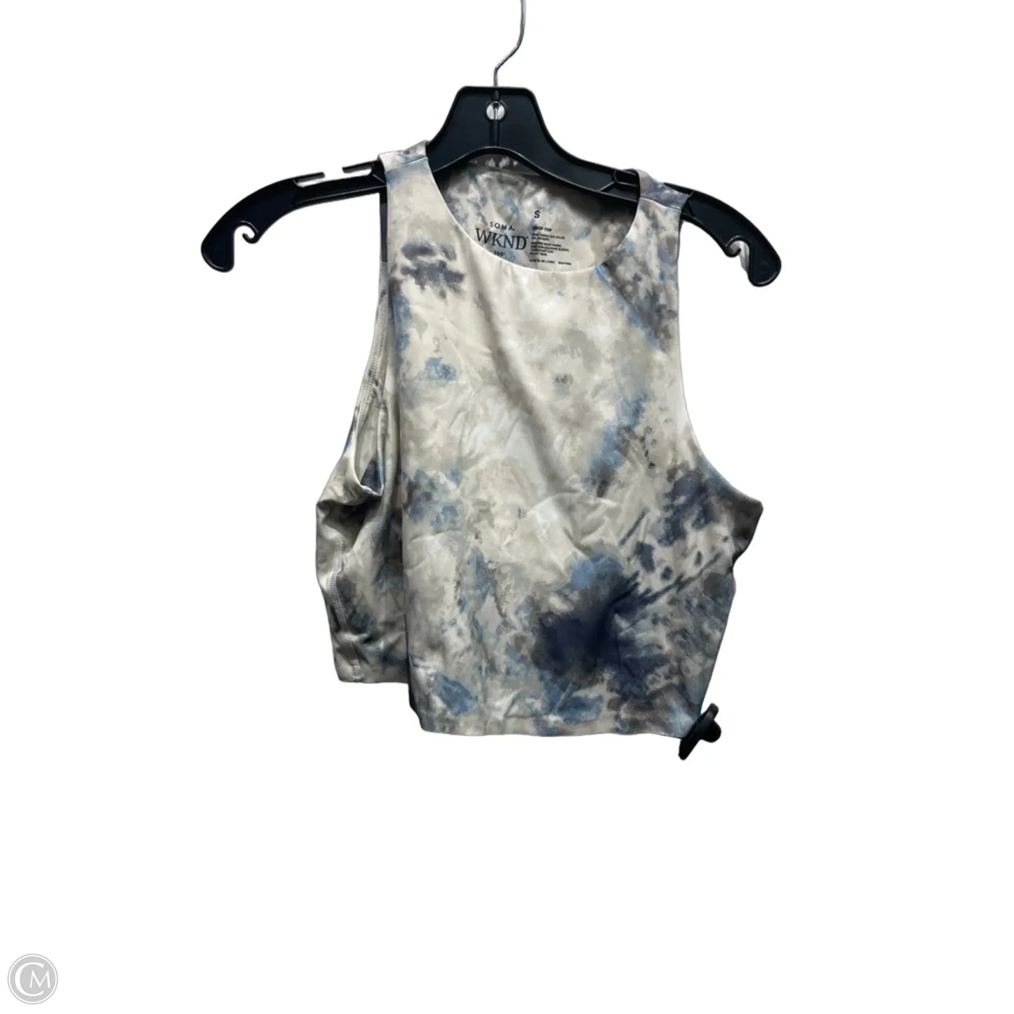 Top Sleeveless By Soma In Blue & Cream, Size: S