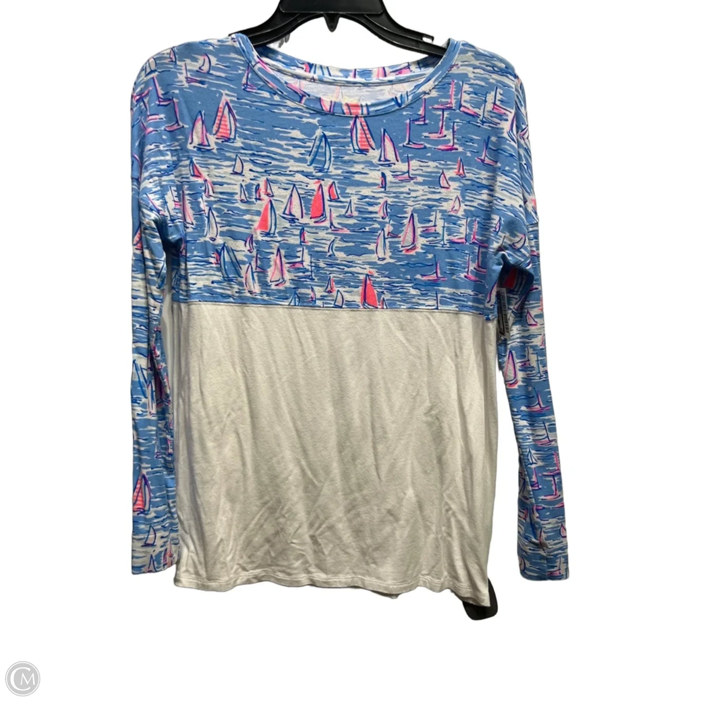 Top Long Sleeve Designer By Lilly Pulitzer In Blue & Pink, Size: Xxs