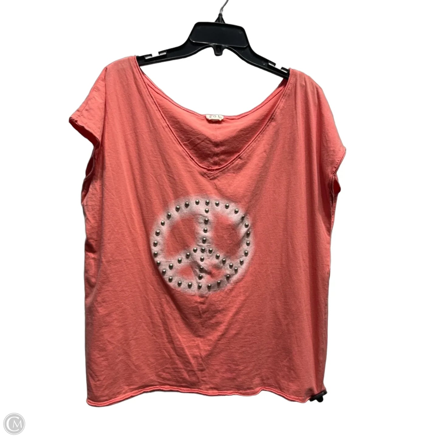 Top Short Sleeve By Pol In Orange, Size: L
