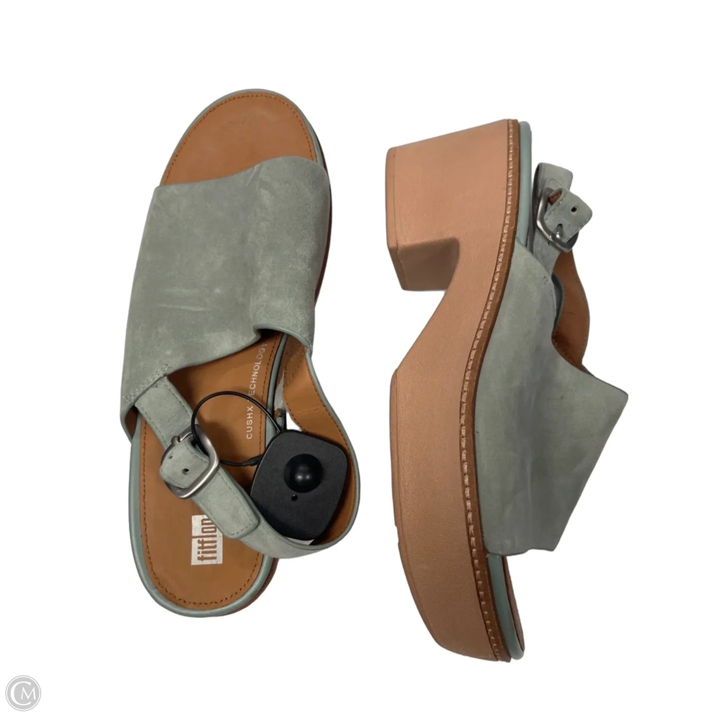Sandals Heels Block By Fitflop In Green, Size: 10