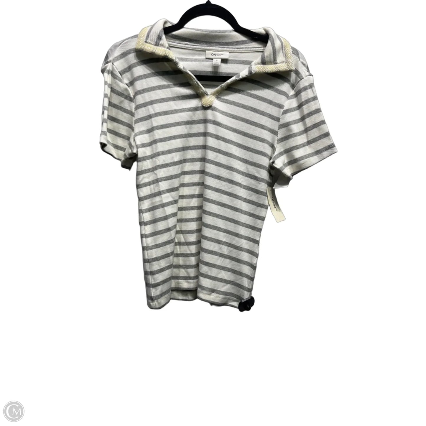 Top Short Sleeve By On 34th In Cream & Grey, Size: M