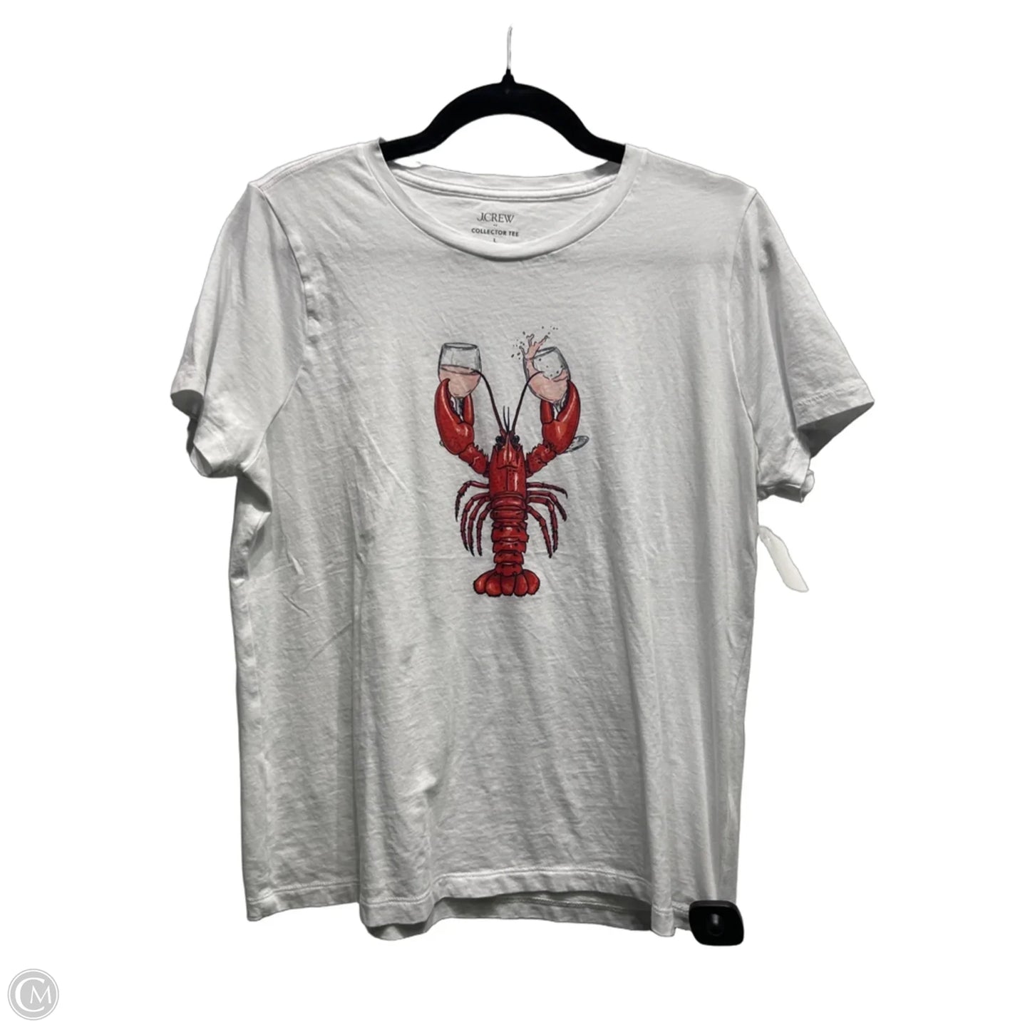 Top Short Sleeve Basic By J. Crew In Red & White, Size: L
