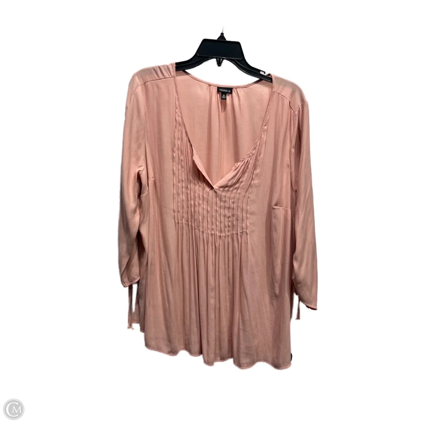 Top 3/4 Sleeve By Torrid In Peach, Size: L